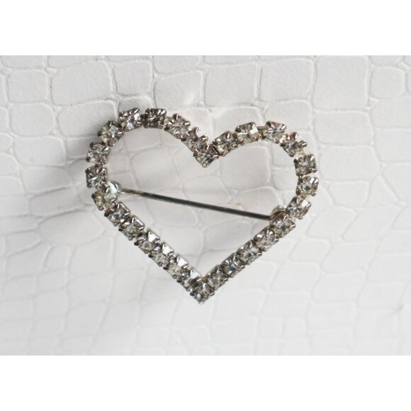 6 Mid-Century Modern Silver Tone Brooches Pin Brooch Rhinestone Accents - Picture 6 of 7